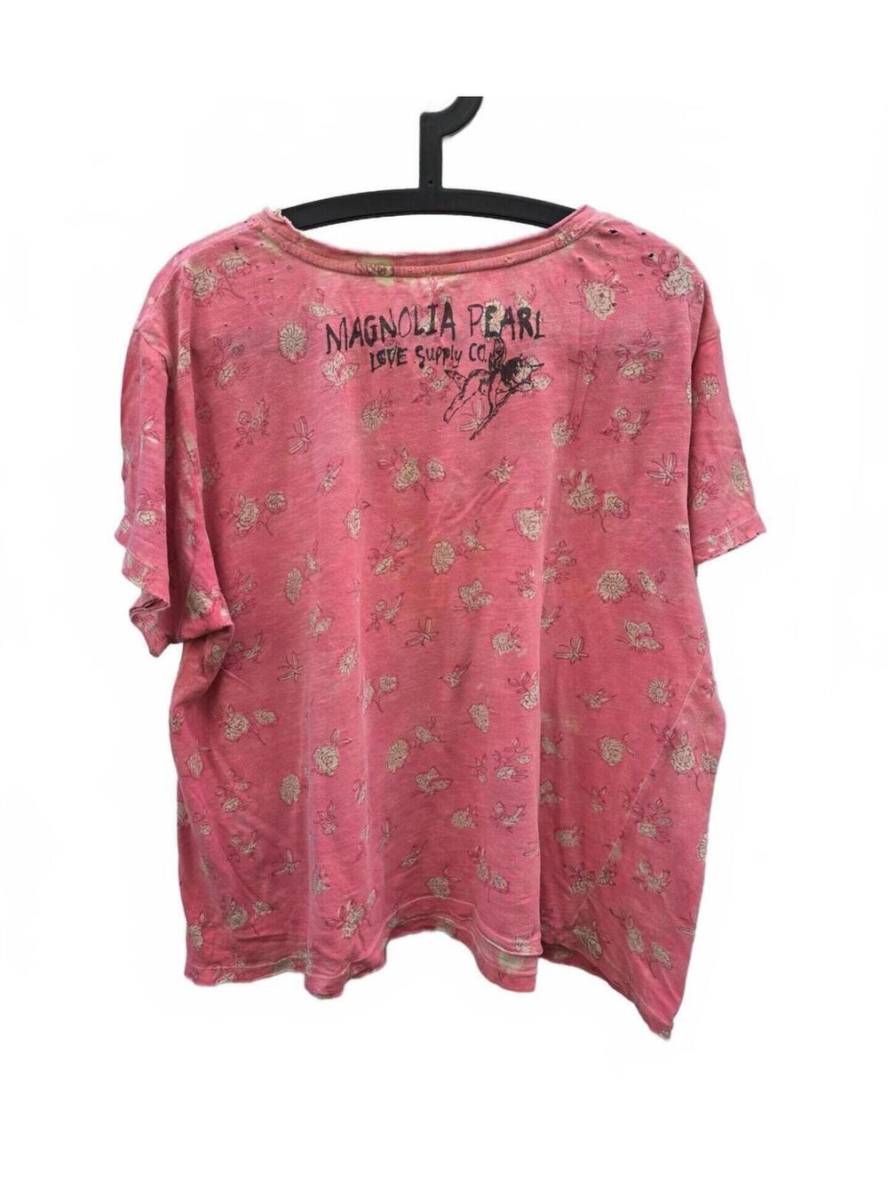Magnolia Pearl Nectar Floral Boyfriend Tee in La Tuna- One Size Cotton - Picture 4 of 15
